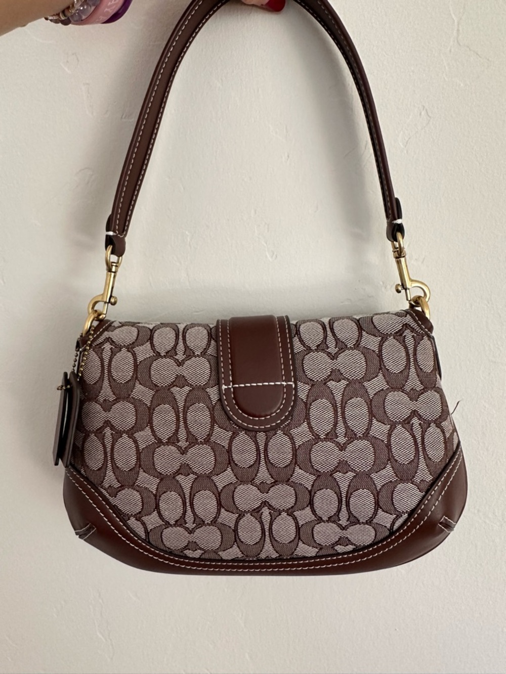 Coach SoHo Flap Bag Limited Re-edition Brown Signature-Print with Gold Buckle - Picture 5 of 16